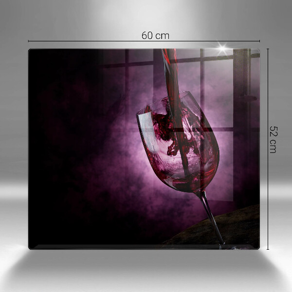 Glas Herdabdeckplatte Ein Glas Wein