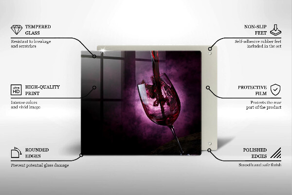 Glas Herdabdeckplatte Ein Glas Wein