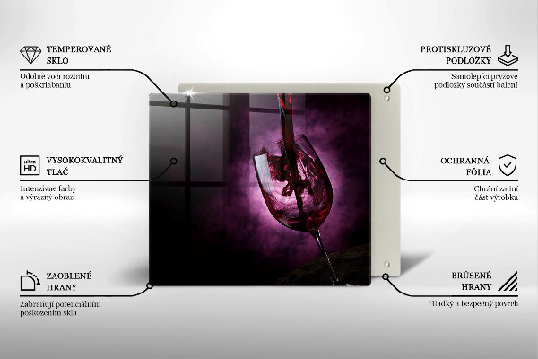 Glas Herdabdeckplatte Ein Glas Wein