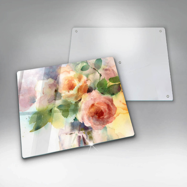 Glas Ceranfeldabdeckung Bemalte Blumen