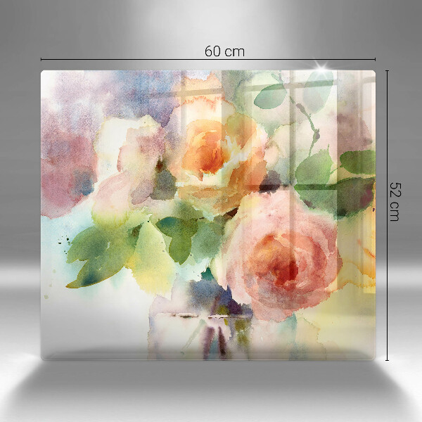 Glas Ceranfeldabdeckung Bemalte Blumen