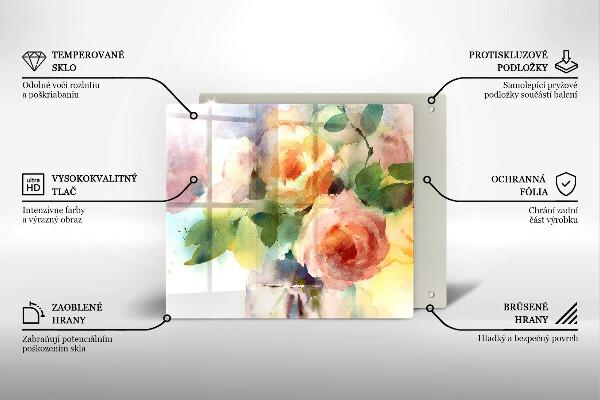 Glas Ceranfeldabdeckung Bemalte Blumen