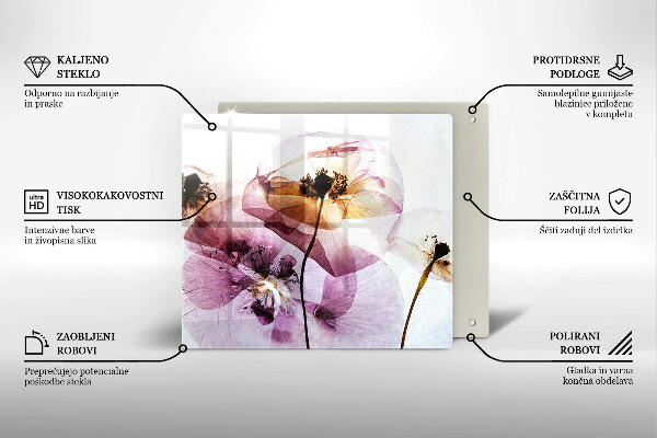 Glas Ceranfeldabdeckung Zarte Blumen