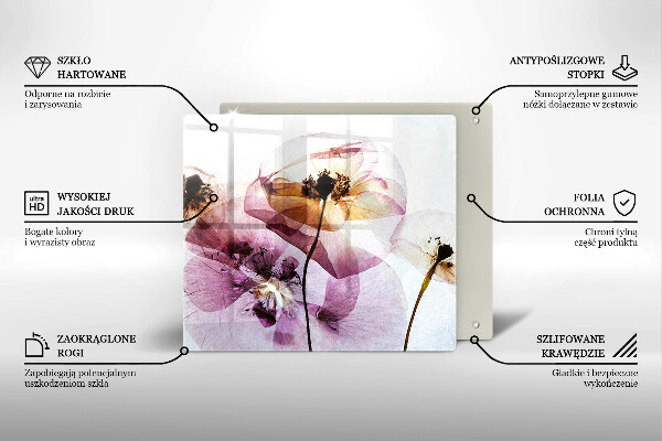 Glas Ceranfeldabdeckung Zarte Blumen