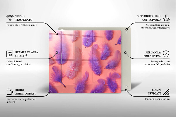 Glas Ceranfeldabdeckung Flauschige Federn