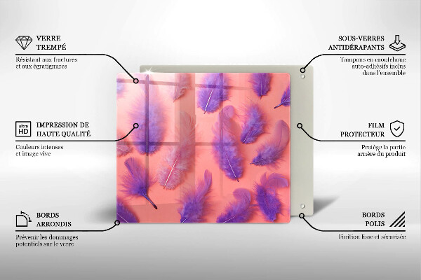 Glas Ceranfeldabdeckung Flauschige Federn