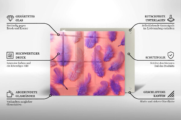 Glas Ceranfeldabdeckung Flauschige Federn