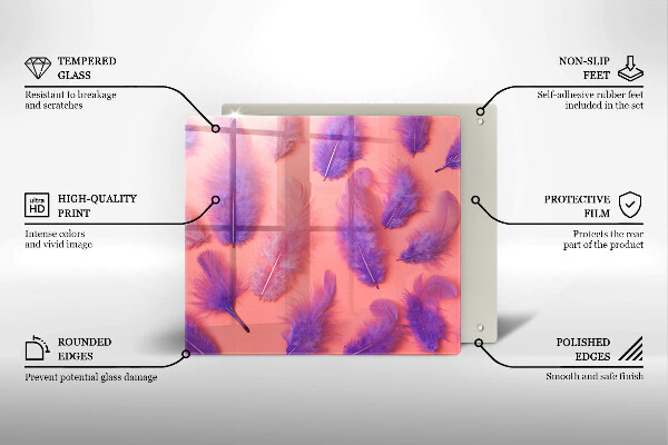 Glas Ceranfeldabdeckung Flauschige Federn