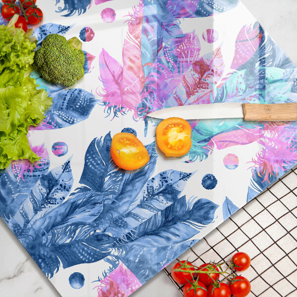 Glas Ceranfeldabdeckung Federn-Boho-Illustration