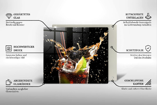 Glas Herdabdeckplatte Mit Eis trinken