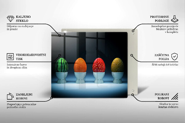 Glas Herdabdeckplatte Abstrakte Fruchteier
