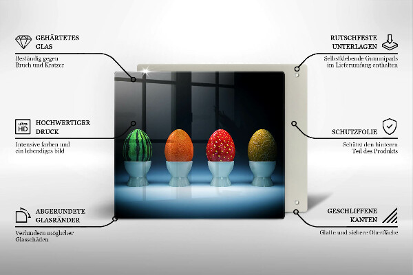 Glas Herdabdeckplatte Abstrakte Fruchteier
