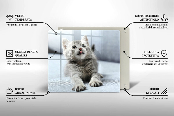 Glas Herdabdeckplatte Kleines süßes Kätzchen