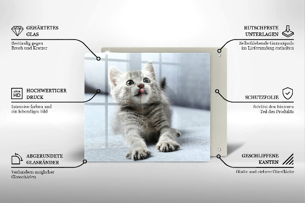Glas Herdabdeckplatte Kleines süßes Kätzchen