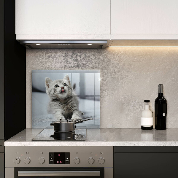 Glas Herdabdeckplatte Kleines süßes Kätzchen