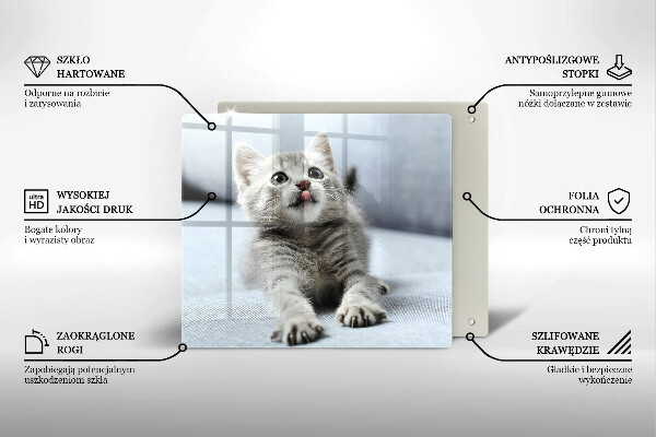 Glas Herdabdeckplatte Kleines süßes Kätzchen