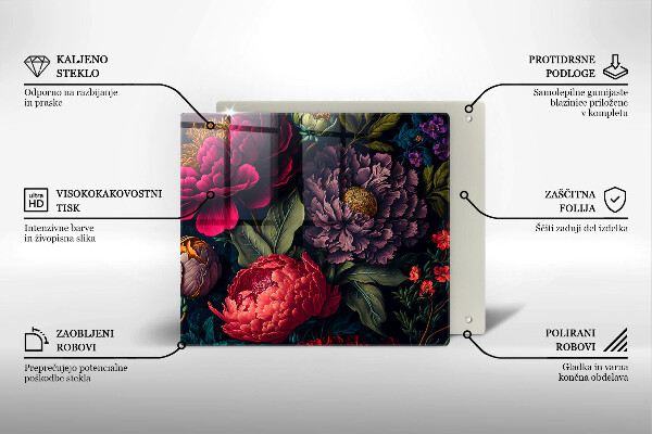 Glas Ceranfeldabdeckung Schöne Blumen