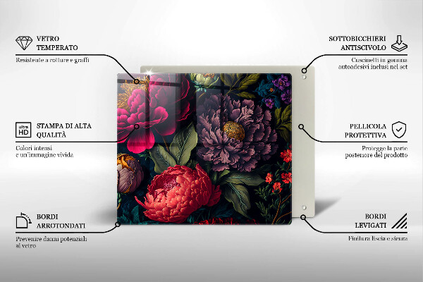 Glas Ceranfeldabdeckung Schöne Blumen