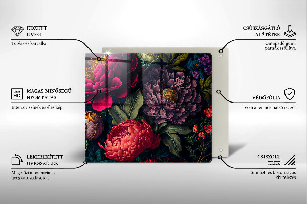 Glas Ceranfeldabdeckung Schöne Blumen