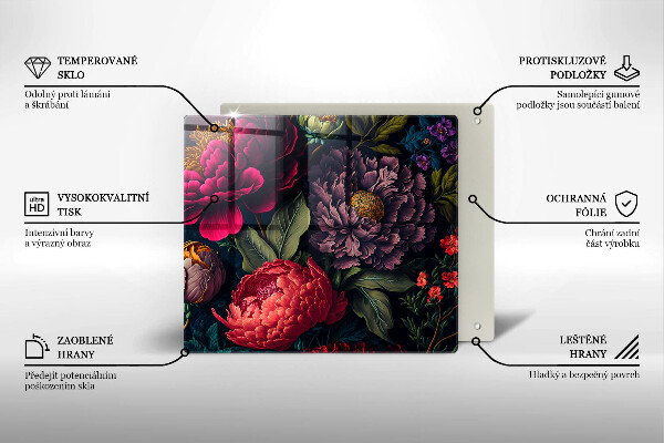 Glas Ceranfeldabdeckung Schöne Blumen