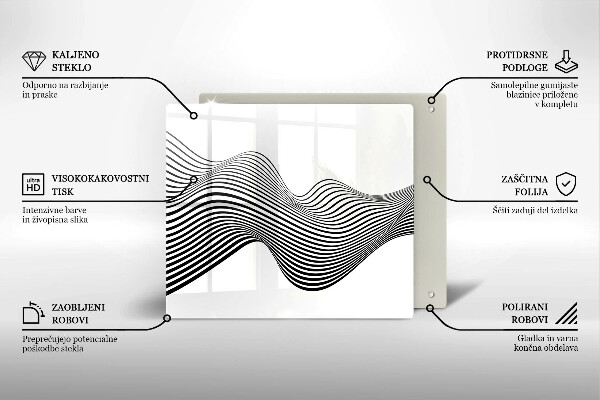 Glas Ceranfeldabdeckung Lineare Abstraktion