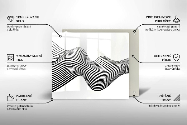 Glas Ceranfeldabdeckung Lineare Abstraktion