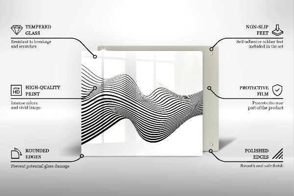 Glas Ceranfeldabdeckung Lineare Abstraktion