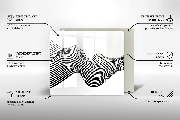 Glas Ceranfeldabdeckung Lineare Abstraktion