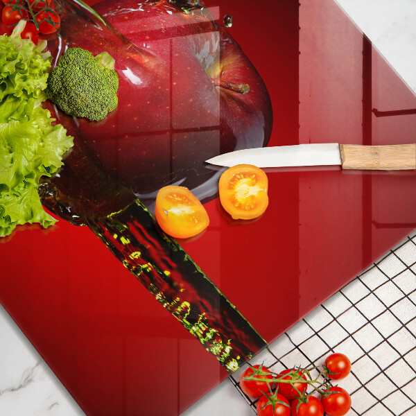 Glas Herdabdeckplatte Apfelfrucht im Wasser