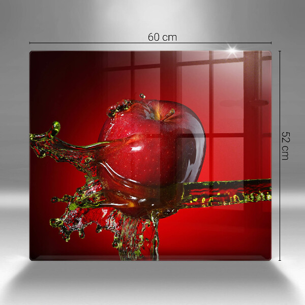 Glas Herdabdeckplatte Apfelfrucht im Wasser