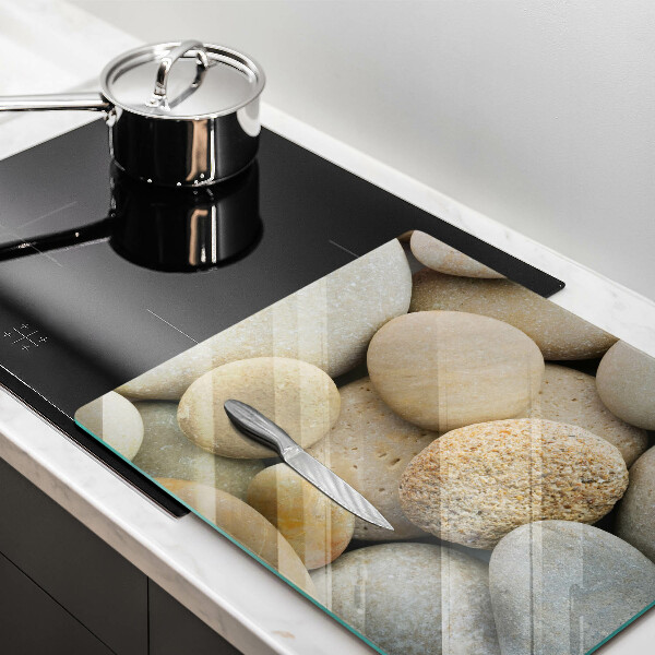 Glas Herdabdeckplatte Muster aus ovalen Steinen