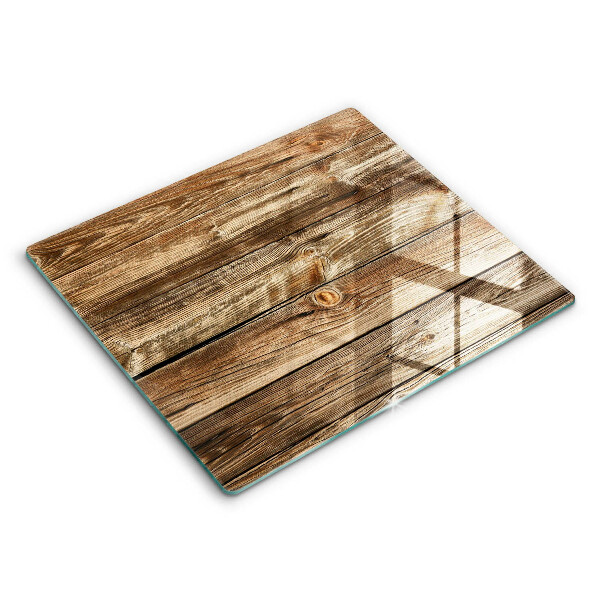 Glas Herdabdeckplatte Holzplankenstruktur