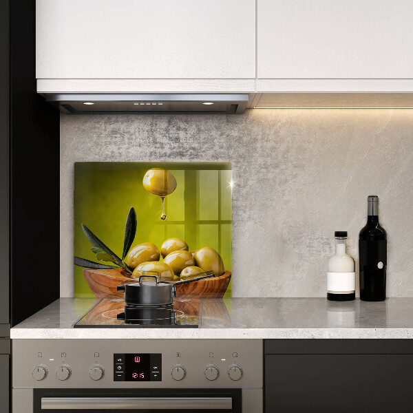 Glas Herdabdeckplatte Leckere Oliven