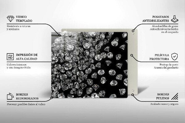 Glas Herdabdeckplatte Diamanten Diamanten