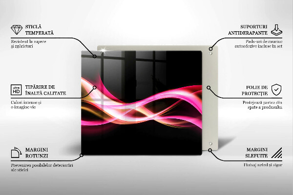 Glas Herdabdeckplatte Abstrakter Neonrauch