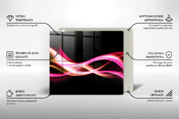 Glas Herdabdeckplatte Abstrakter Neonrauch