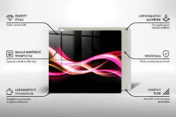 Glas Herdabdeckplatte Abstrakter Neonrauch