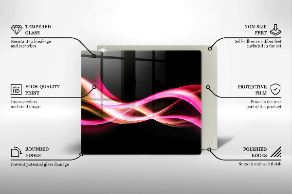 Glas Herdabdeckplatte Abstrakter Neonrauch