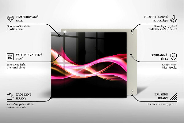Glas Herdabdeckplatte Abstrakter Neonrauch