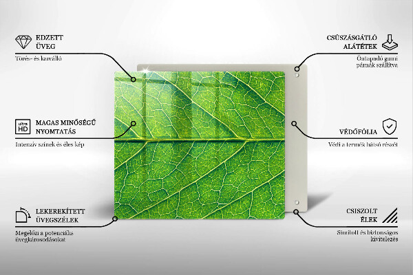 Glas Herdabdeckplatte Naturblattadern