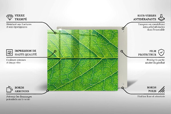 Glas Herdabdeckplatte Naturblattadern