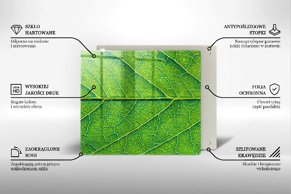 Glas Herdabdeckplatte Naturblattadern