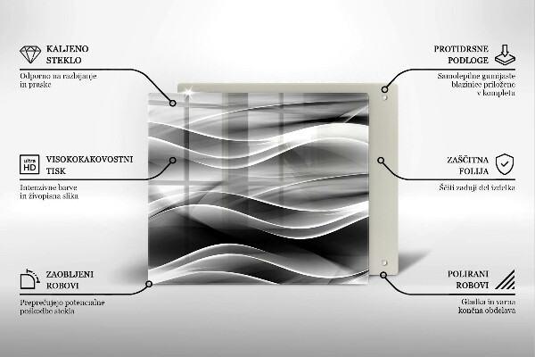 Glas Herdabdeckplatte Abstrakte Rauchlinien