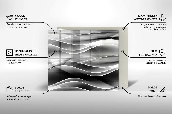 Glas Herdabdeckplatte Abstrakte Rauchlinien