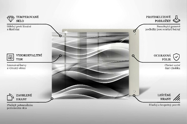 Glas Herdabdeckplatte Abstrakte Rauchlinien