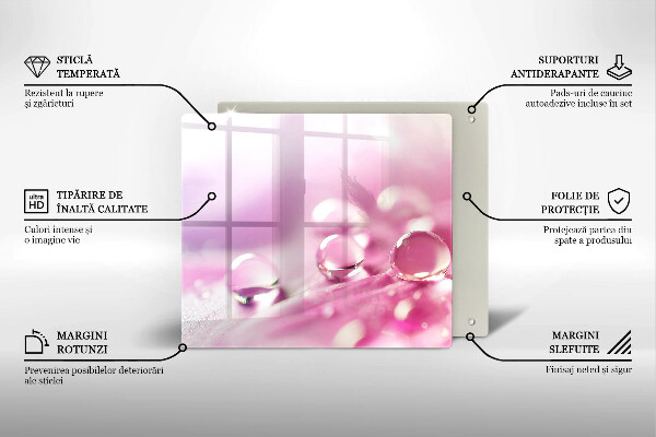 Glas Herdabdeckplatte Taublütenblätter