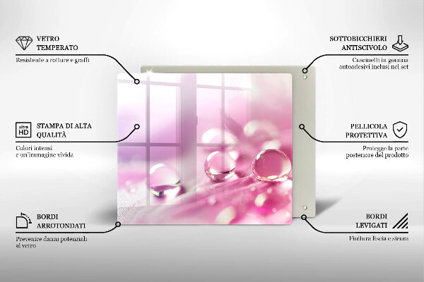 Glas Herdabdeckplatte Taublütenblätter
