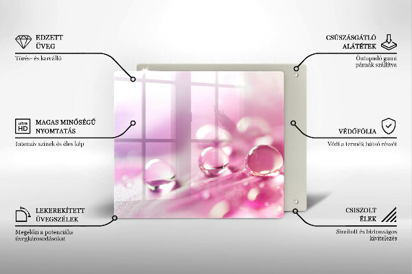 Glas Herdabdeckplatte Taublütenblätter