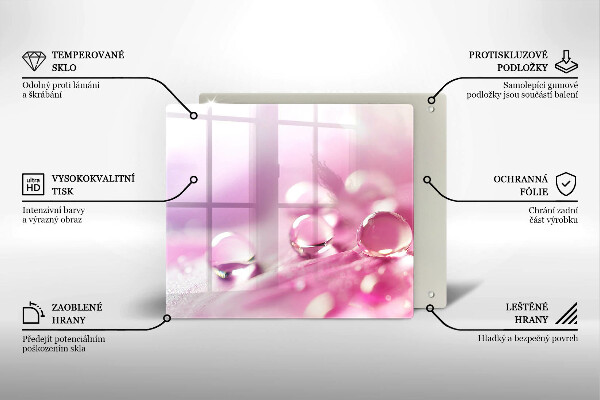 Glas Herdabdeckplatte Taublütenblätter