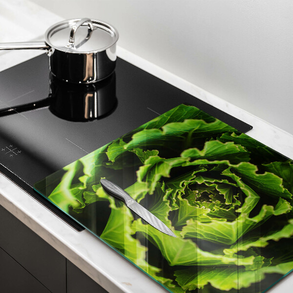 Glas Herdabdeckplatte Salatblätter essen